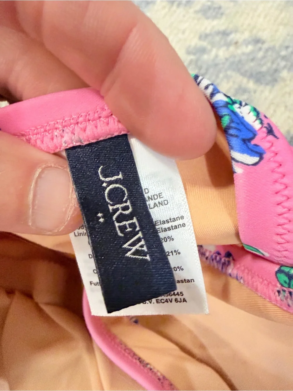 J. Crew Pink One-Shoulder Floral One-Piece Swimsuit